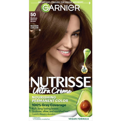 Garnier Nutrisse 50 Medium Natural Brown Truffle Nourishing Hair Color Creme Kit - Each - Image 1