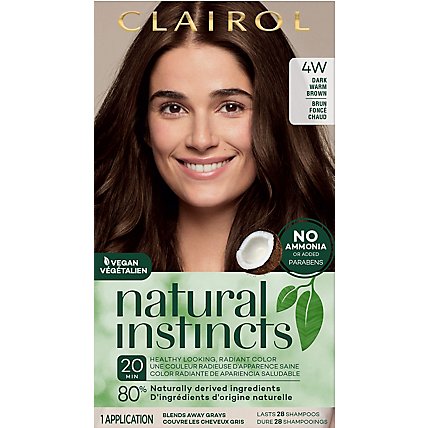 CLAIROL Natural Instincts Hair Color Non-Permanent Dark Warm Brown 28B - Each - Image 1