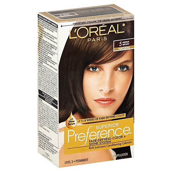 LOreal Paris Superior Preference 5 Medium Brown Fade Defying Shine  Permanent Hair Color - Each - Carrs