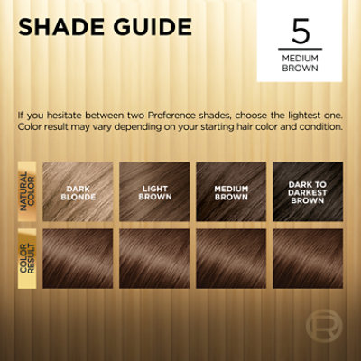 L'Oreal Paris Superior Preference Permanent Hair Color 5 Medium Brown Kit - Each - Image 4