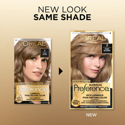 L'Oreal Paris Superior Preference Luminous Fade-Defying Hair Color 7 Dark Blonde Kit - Each - Image 3