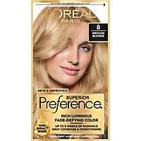 LOreal Paris Superior Preference 8 Medium Blonde Fade Defying Shine Permanent Hair Color - Each - Image 2