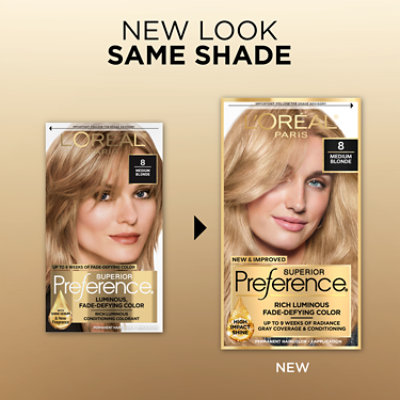 L'Oreal Paris Superior Preference Permanent Hair Color 8 Medium Blonde Kit - Each - Image 3