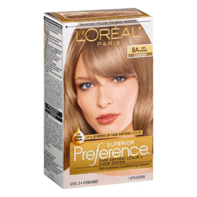 LOreal Superior Preference Hair Color Ash Blonde 8A - Each - Tom Thumb