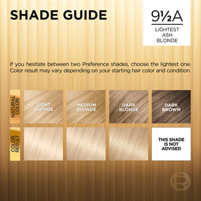 L'Oreal Paris Superior Preference Permanent Hair Color 9.5A Lightest Ash Blonde Kit - Each - Image 5
