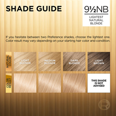 L'Oreal Paris Superior Preference Permanent Hair Color 9.5NB Lightest Natural Blonde Kit - Each - Image 5