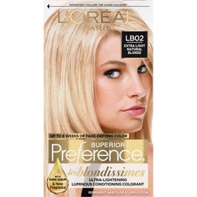 LOreal Superior Preference Les Blondissimes Hair Color Extra Light Natural Blonde Lb02 - Each - Image 1