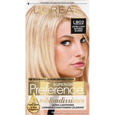 LOreal Superior Preference Les Blondissimes Hair Color Extra Light Natural Blonde Lb02 - Each