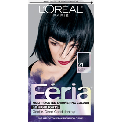 LOreal Hair Color Feria Starry Night Black 21 - Each - Image 1