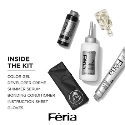 L'Oreal Paris Feria Shimmering Permanent Hair Color 100 Pure Diamond (Very Light Blonde) Kit - Each - Image 4