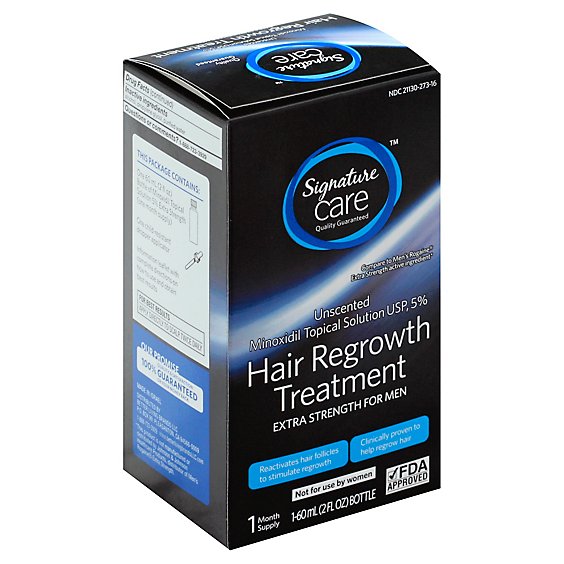 Signature Care Hair Regrowth Treatment Extra Strength for Men Unscented - 2 Fl. Oz.