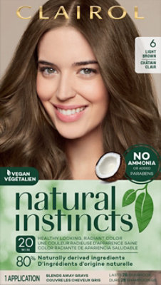 Clairol Natural Instincts Hair Color Light Brown 6 - Each - Image 1