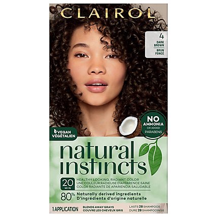 Clairol Natural Instincts Hair Color Dark Brown 4 - Each - Image 1