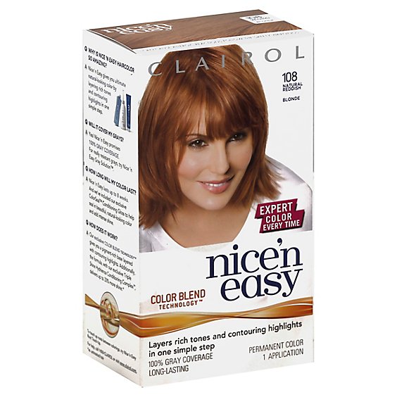 CLAIROL Nice & Easy Hair Color Permanent Natural Reddish Blonde 108 - Each  - Haggen