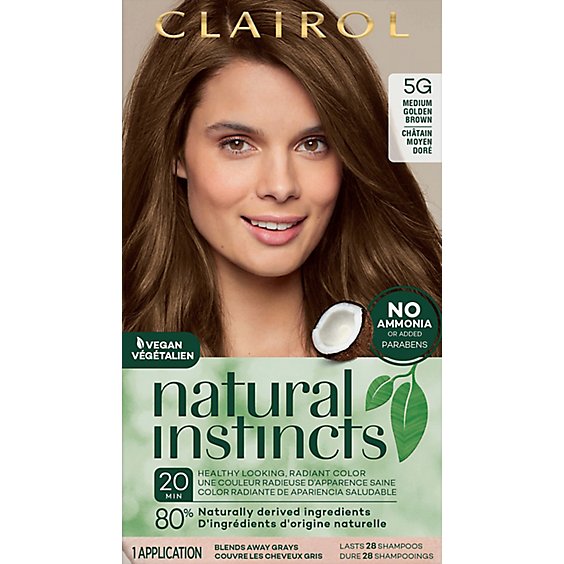 Clairol Natural Instincts Hair Color Non-Permanent Pecan Medium Golden Brown 18 - Each