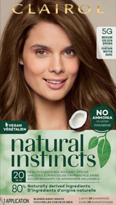 Clairol Natural Instincts Hair Color Non-Permanent Pecan Medium Golden Brown 18 - Each