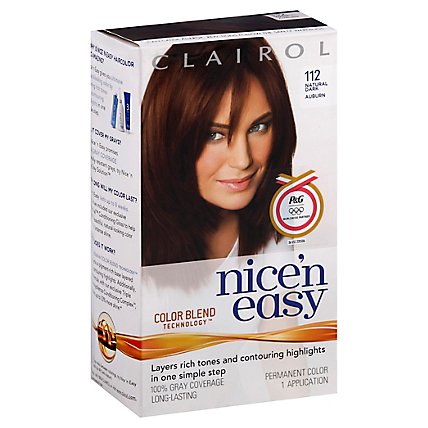 CLAIROL Nice & Easy Hair Color Permanent Natural Dark Auburn 112 - Each - Image 1