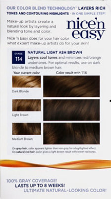 Clairol Nice N Easy Hair Color Permanent Natural Light Ash Brown 114 - Each - Image 3