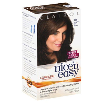 Clairol Nice N Easy Hair Color Permanent Natural Light Ash Brown 114 - Each