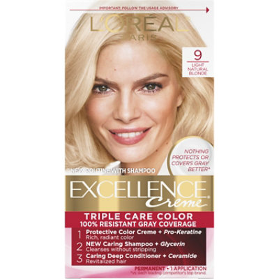 LOreal Excellence Creme Haircolor Permanent Light Natural Blonde 9 - Each - Image 2