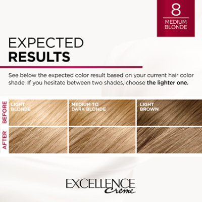 L'Oreal Paris Excellence Creme Permanent Triple Care Hair Color 8 Medium Blonde Kit - Each - Image 4