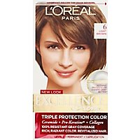 LOreal Paris Excellence Creme Permanent Triple Protection 6 Light Brown Hair Color - Each - Image 2