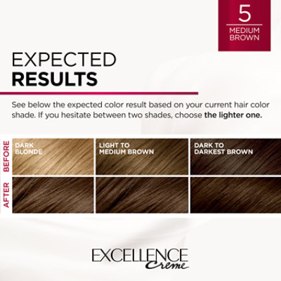 L'Oreal Paris Excellence Creme Permanent Triple Care Hair Color 5 Medium Brown Kit - Each - Image 4