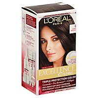 LOreal Paris Excellence Creme Permanent Triple Protection 4 Dark Brown Hair Color - Each - Image 1