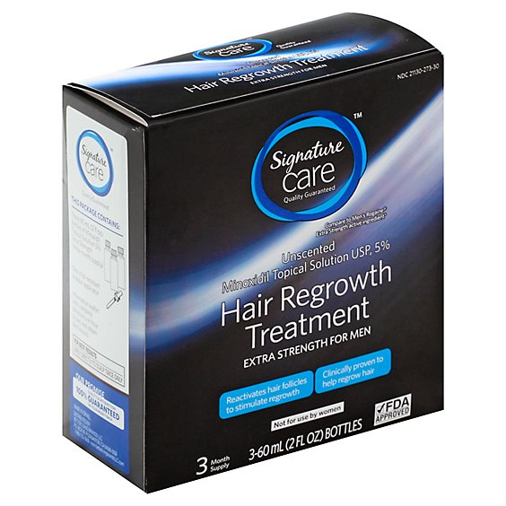 Signature Care Hair Regrowth Treatment Extra Strength Minoxidil 5% - 3-2 Fl. Oz.