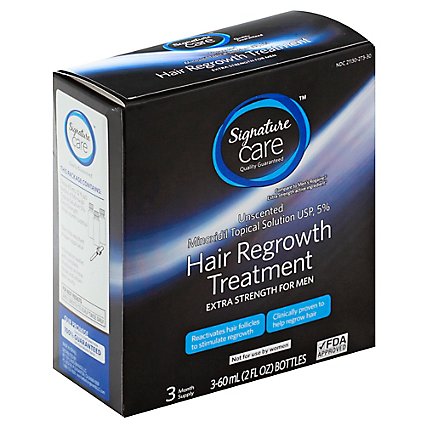 Signature Care Hair Regrowth Treatment Extra Strength Minoxidil 5% - 3-2 Fl. Oz. - Image 1
