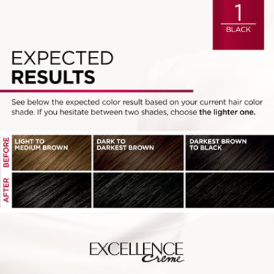 L'Oreal Paris Excellence Creme Permanent Triple Care Hair Color 1 Black Kit - Each - Image 4