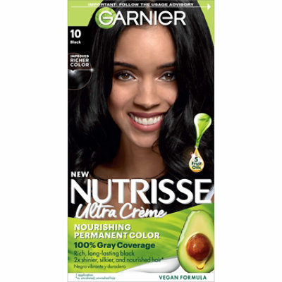 Garnier Nutrisse 10 Black Nourishing Hair Color Creme - Each