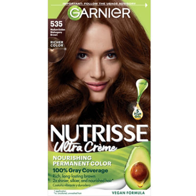 Garnier Nutrisse 535 Medium Gold Mahogany Chocolate Caramel Nourishing Hair Color Creme Kit - Each - Image 1