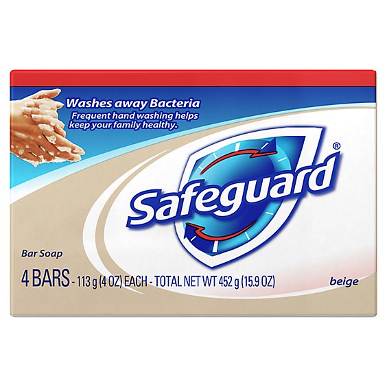 Safeguard Triclocarban Antibacterial Beige Deodorant Soap - 4-4 Oz