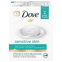 Dove Sensitive Skin Beauty Bar More Moisturizing Than Bar Soap - 2-3.75 Oz - Image 3