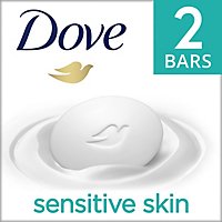 Dove Sensitive Skin Beauty Bar More Moisturizing Than Bar Soap - 2-3.75 Oz - Image 1