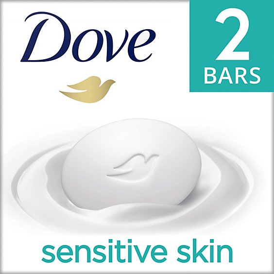 Dove Sensitive Skin Beauty Bar More Moisturizing Than Bar Soap - 2-3.75 Oz