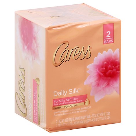 Caress Daily Silk Beauty Bar Silkening White Peach & Silky Orange Blossom - 2-4 Oz