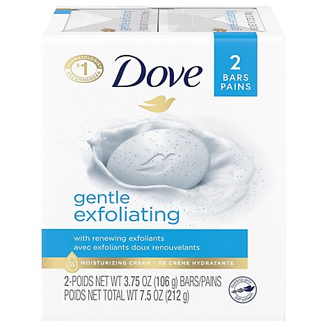 Dove Gentle Exfoliating With Mild Cleanser Beauty Bar - 2-3.75 Oz