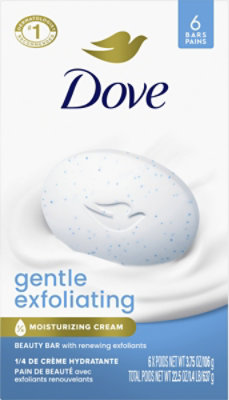 Dove Gentle Exfoliating With Mild Cleanser Beauty Bar - 6-3.75 Oz