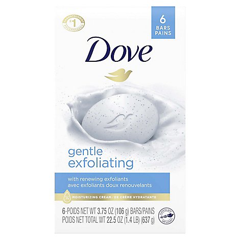 Dove Gentle Exfoliating With Mild Cleanser Beauty Bar - 6-3.75 Oz