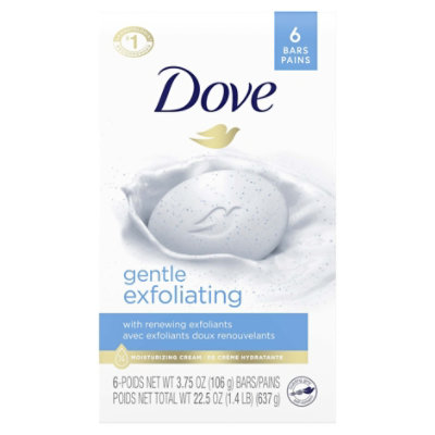 Dove Gentle Exfoliating With Mild Cleanser Beauty Bar - 6-3.75 Oz