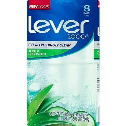 Lever 2000 Bar Soap Clean Rinsing Fresh Aloe - 8-4 Oz - Image 2