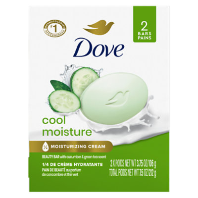Dove Skin Care Cucumber And Green Tea Beauty Bar - 2-3.75 Oz - Image 1