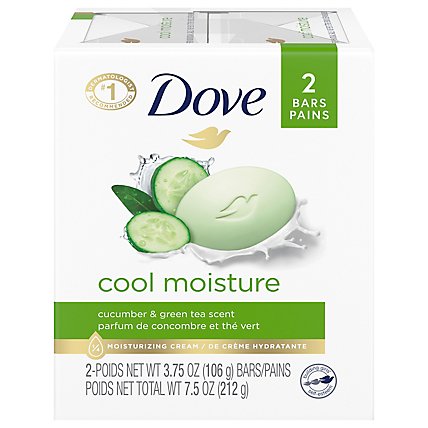 Dove Skin Care Cucumber And Green Tea Beauty Bar - 2-3.75 Oz - Image 1