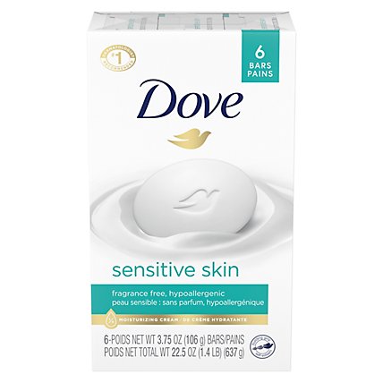Dove Sensitive Skin Beauty Bar More Moisturizing Than Bar Soap - 6-3.75 Oz - Image 3