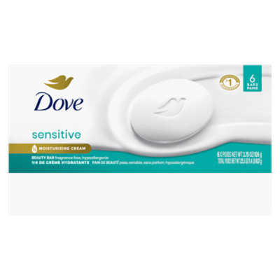 Dove Sensitive Skin Beauty Bar More Moisturizing Than Bar Soap - 6-3.75 Oz - Image 6