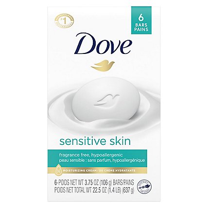 Dove Sensitive Skin Beauty Bar More Moisturizing Than Bar Soap - 6-3.75 Oz - Image 2