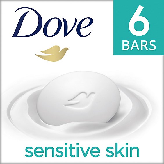 Dove Sensitive Skin Beauty Bar More Moisturizing Than Bar Soap - 6-3.75 Oz