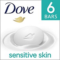 Dove Sensitive Skin Beauty Bar More Moisturizing Than Bar Soap - 6-3.75 Oz - Image 1